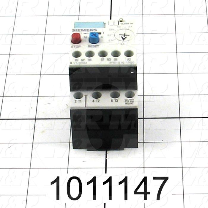 Aux Contact for Overload, 1 NO, 1 NC, 1.5A Minimum Current, 6A Maximum Current