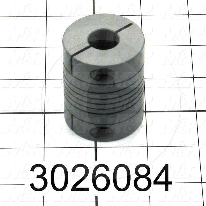 Beam Coupling, Hub # 1 Bore 15 MM, Hub # 1 Outer Diameter 40 MM, Hub # 2 Bore 15 MM, Hub # 2  Outer Diameter 40 MM, Overall Length 2.80"