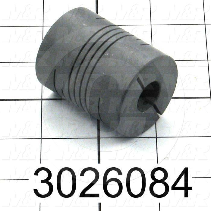 Beam Coupling, Hub # 1 Bore 15 MM, Hub # 1 Outer Diameter 40 MM, Hub # 2 Bore 15 MM, Hub # 2  Outer Diameter 40 MM, Overall Length 2.80"