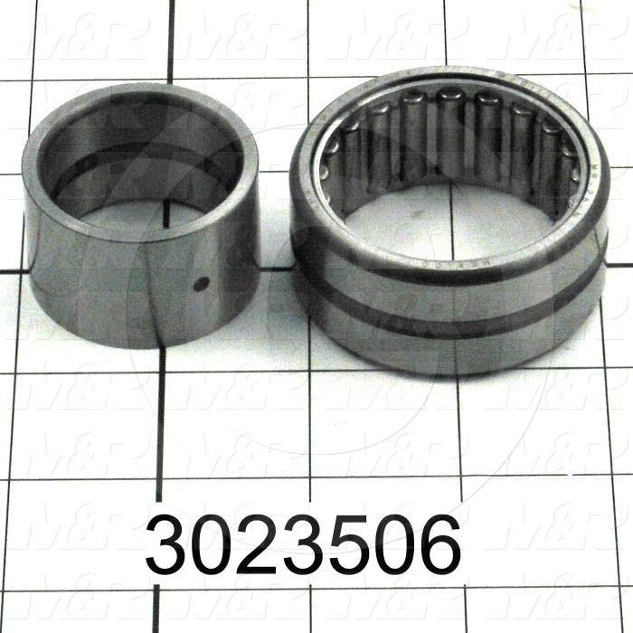 Bearings, Needle Roller, 1.312" Inside Diameter, 2.188" Outside Diameter, 1.25 in. Width, Open, Outer Ring, Rollers, Inner Ring, Steel Material