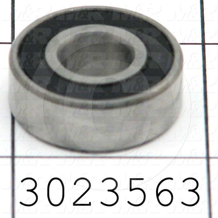 Bearings, Radial Ball, 0.38 in. Inside Diameter, 0.906" Outside Diameter, 0.312" Width, Double Sealed, Steel Material