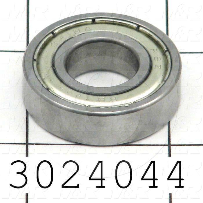 Bearings, Radial Ball, 0.50 in. Inside Diameter, 1.125" Outside Diameter, 0.312" Width, Double Shielded, Steel Material