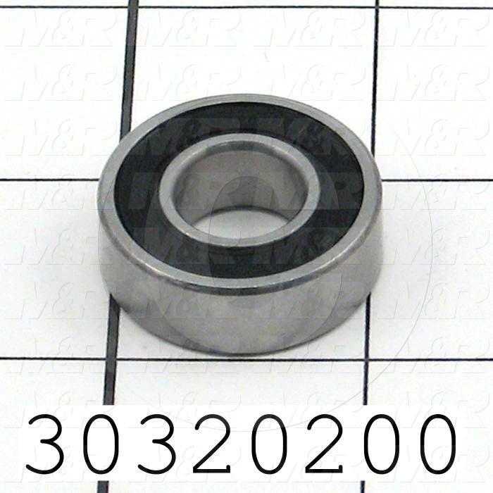 Bearings, Radial Ball, 0.50 in. Inside Diameter, 1.125" Outside Diameter, 0.375 in. Width, Double Sealed, Steel Material