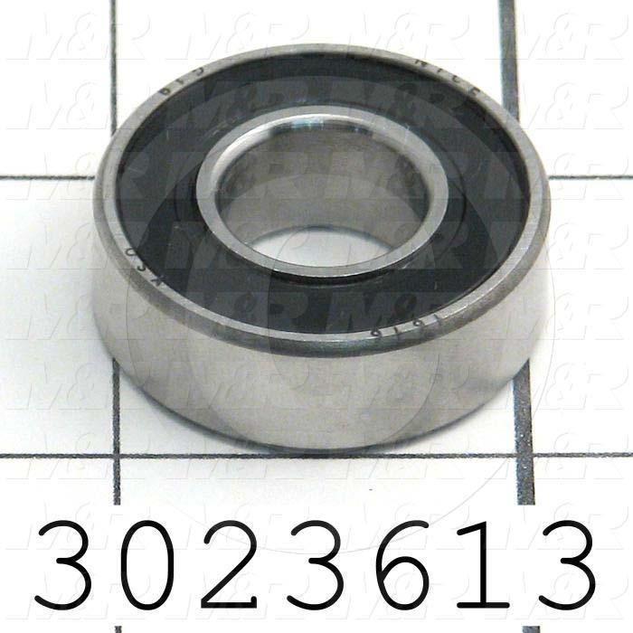 Bearings, Radial Ball, 0.50 in. Inside Diameter, 1.125" Outside Diameter, 0.375 in. Width, Double Sealed, Steel Material