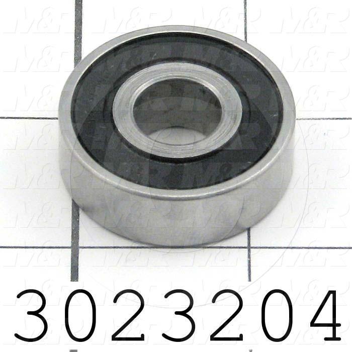 Bearings, Radial Ball, 0.50 in. Inside Diameter, 1.375" Outside Diameter, 0.44" Width, Double Sealed, Steel Material