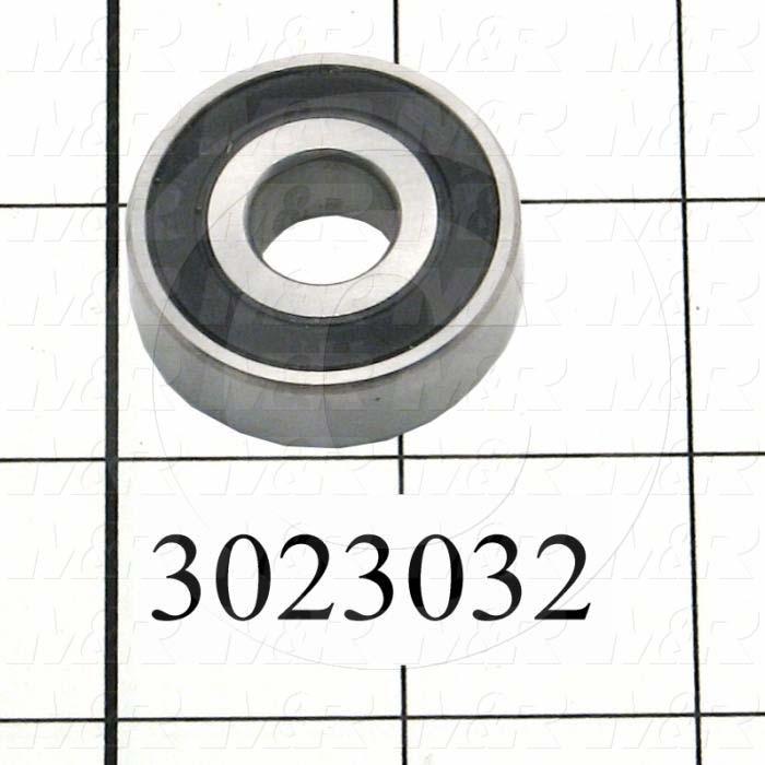 Bearings, Radial Ball, 0.50 in. Inside Diameter, 1.375" Outside Diameter, 0.44" Width, Double Sealed, Steel Material