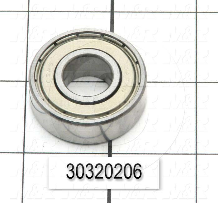 Bearings, Radial Ball, 0.563" Inside Diameter, 1.375" Outside Diameter, 0.44" Width, Double Shielded, Steel Material