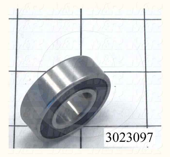 Bearings, Radial Ball, 0.625 in. Inside Diameter, 1.375" Outside Diameter, 0.44" Width, Double Sealed, Steel Material