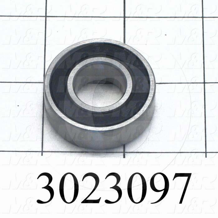 Bearings, Radial Ball, 0.625 in. Inside Diameter, 1.375" Outside Diameter, 0.44" Width, Double Sealed, Steel Material