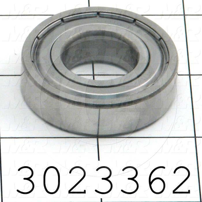 Bearings, Radial Ball, 0.75 in. Inside Diameter, 1-5/8 in. Outside Diameter, 7/16" Width, Double Shielded, Steel Material