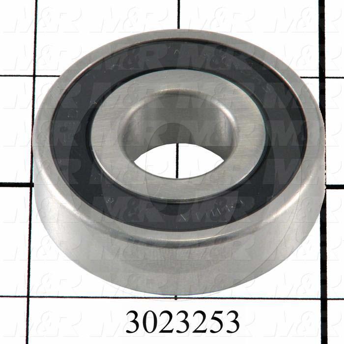 Bearings, Radial Ball, 0.75 in. Inside Diameter, 2.00 in. Outside Diameter, 0.44" Width, Double Sealed, Steel Material