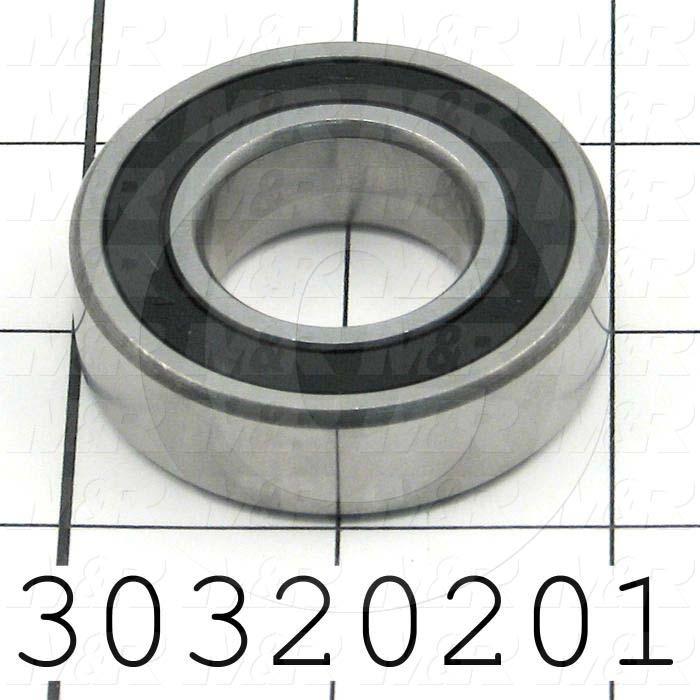 Bearings, Radial Ball, 1.00" Inside Diameter, 2.00 in. Outside Diameter, 0.563 in. Width, Double Sealed, Steel Material