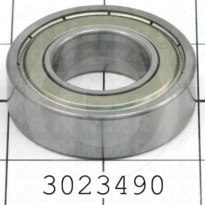 Bearings, Radial Ball, 1.00" Inside Diameter, 2.00 in. Outside Diameter, 0.563 in. Width, Double Sealed, Steel Material