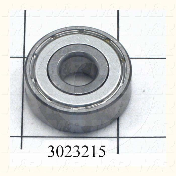 Bearings, Radial Ball, Accuracy Class ABEC-1, 0.38 in. Inside Diameter, 1.125" Outside Diameter, 0.375 in. Width, Double Shielded, Steel Material