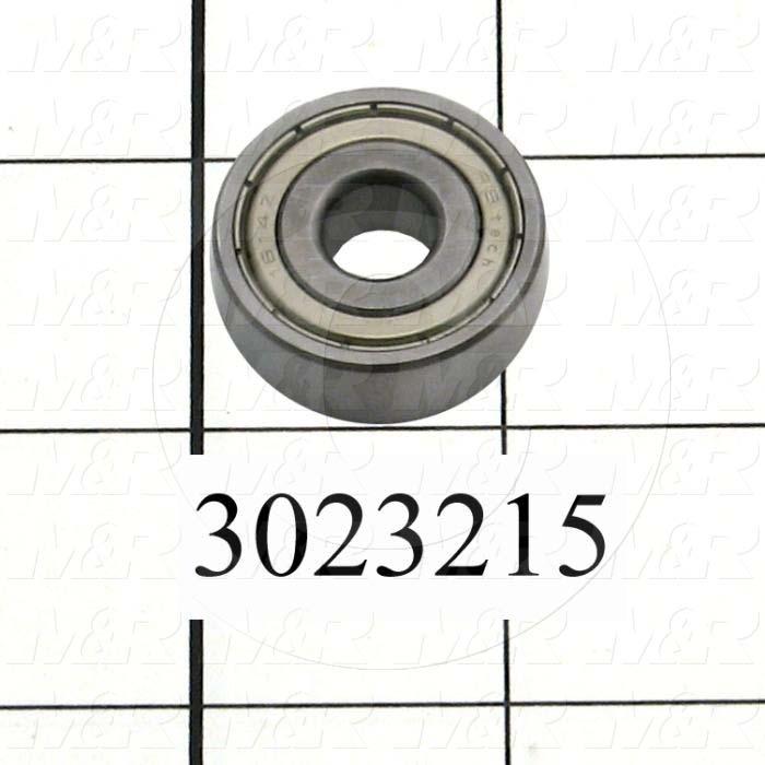 Bearings, Radial Ball, Accuracy Class ABEC-1, 0.38 in. Inside Diameter, 1.125" Outside Diameter, 0.375 in. Width, Double Shielded, Steel Material