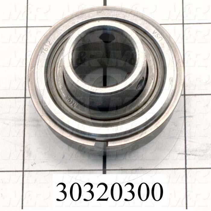 Bearings, Radial Ball with Snap Ring, 0.75 in. Inside Diameter, 1.75" Outside Diameter, 0.63" Width, Double Shielded, With Extended Inner Ring, Steel Material