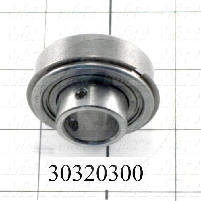 Bearings, Radial Ball with Snap Ring, 0.75 in. Inside Diameter, 1.75" Outside Diameter, 0.63" Width, Double Shielded, With Extended Inner Ring, Steel Material