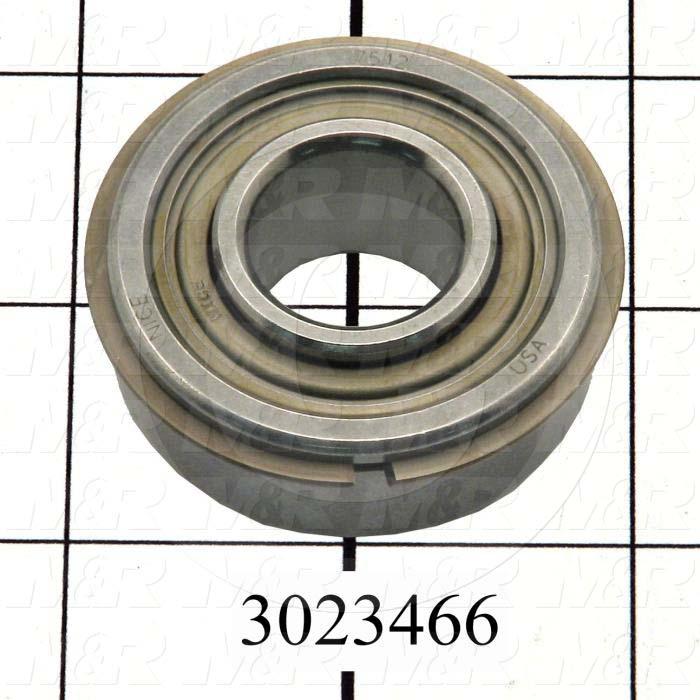 Bearings, Radial Ball with Snap Ring, 0.75 in. Inside Diameter, 1.75" Outside Diameter, 0.75 in. Width, Double Sealed, Steel Material