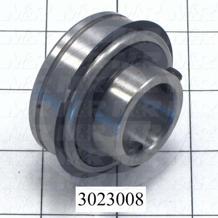 Bearings, Radial Ball with Snap Ring, 1.00" Inside Diameter, 2.265" Outside Diameter, 1.38" Width, Double Sealed, Steel Material