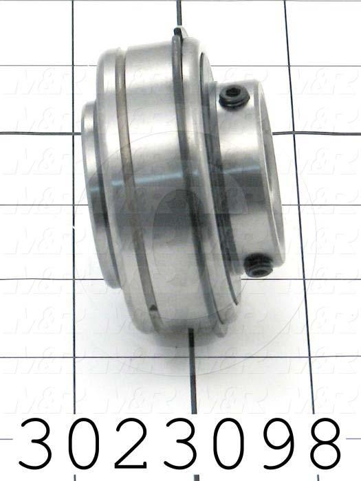Bearings, Radial Ball with Snap Ring, 1.25 in. Inside Diameter, 2.078" Outside Diameter, 1.69" Width, Double Sealed, Steel Material