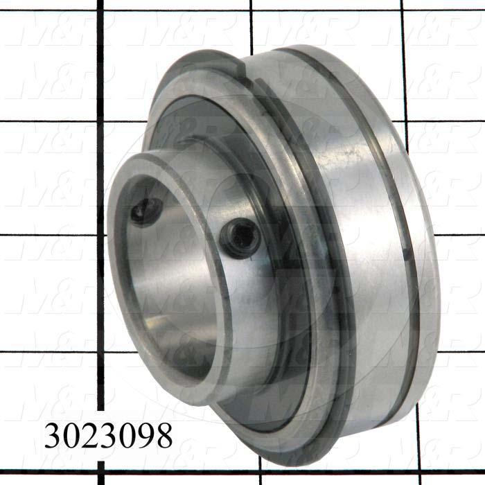 Bearings, Radial Ball with Snap Ring, 1.25 in. Inside Diameter, 2.078" Outside Diameter, 1.69" Width, Double Sealed, Steel Material