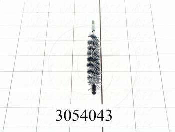 Brush, Single-Spiral  with Threaded-Shank Brush, Nylon Material, 0.50" Brush Diameter, 4.75" Overall Length, Single Stem Brush with Male 8-32 Thread, 1750 max RPM