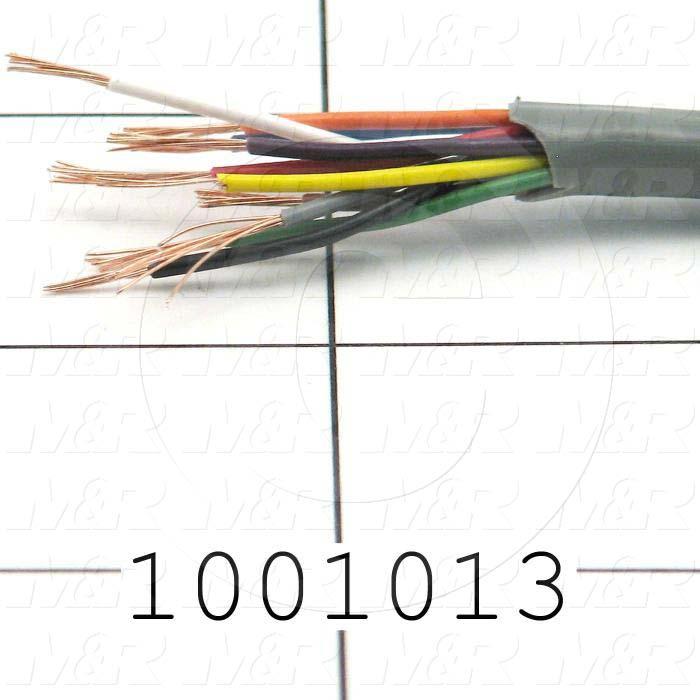 Bulk Cable, 10 Conductors, 22AWG, Shielded, PVC