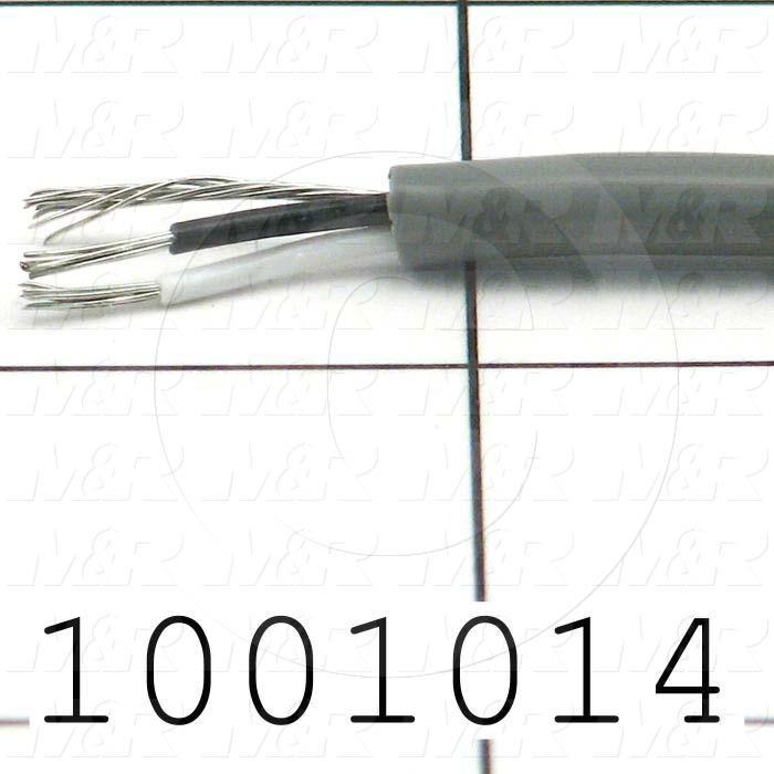 Bulk Cable, 2 Conductors, 22AWG, Shielded, PVC