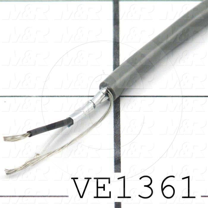 Bulk Cable, 2 Conductors, 24AWG, Shielded, Black