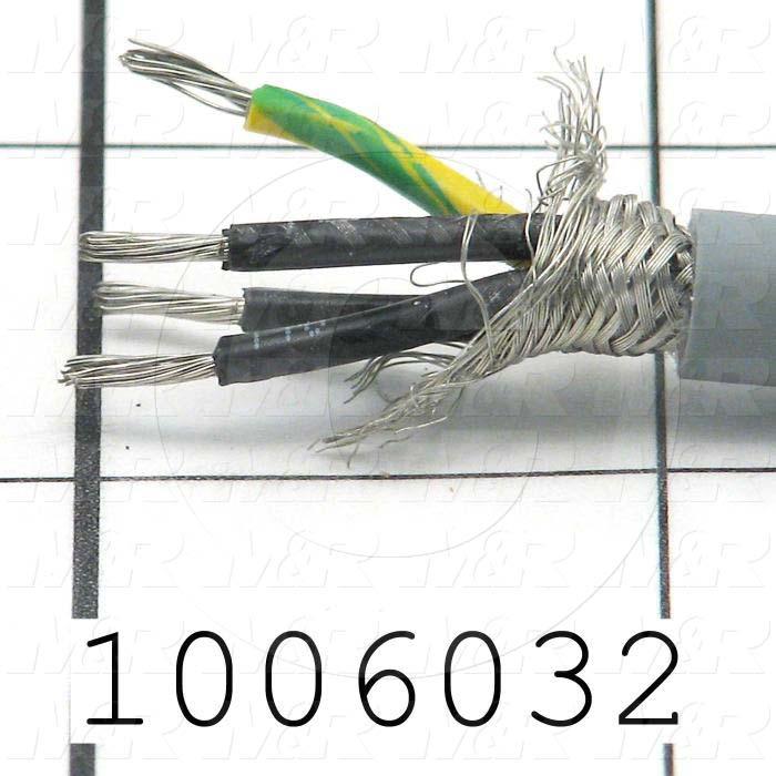 Bulk Cable, 4 Conductors, 18AWG, 90ºC, 300VAC, Shielded, PVC