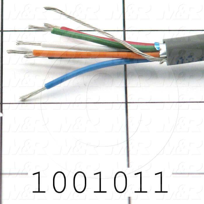 Bulk Cable, 6 Conductors, 22AWG, Shielded, PVC