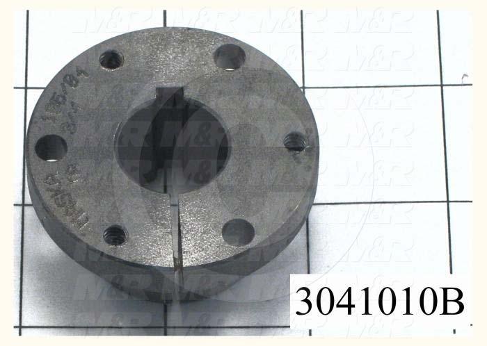 Bushings, Q-D  JA Type, 0.75" Bore Size, 3/16"x3/32" Keyseat, 2.00 in. Outside Diameter, 1 in. Height, Steel Material