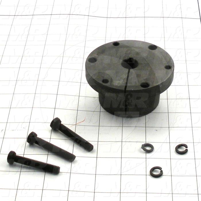 Bushings, Q-D SK Type, 0.75" Bore Size, 3/16"x3/32" Keyseat, 3.88" Outside Diameter, 1.16" Height, Steel Material