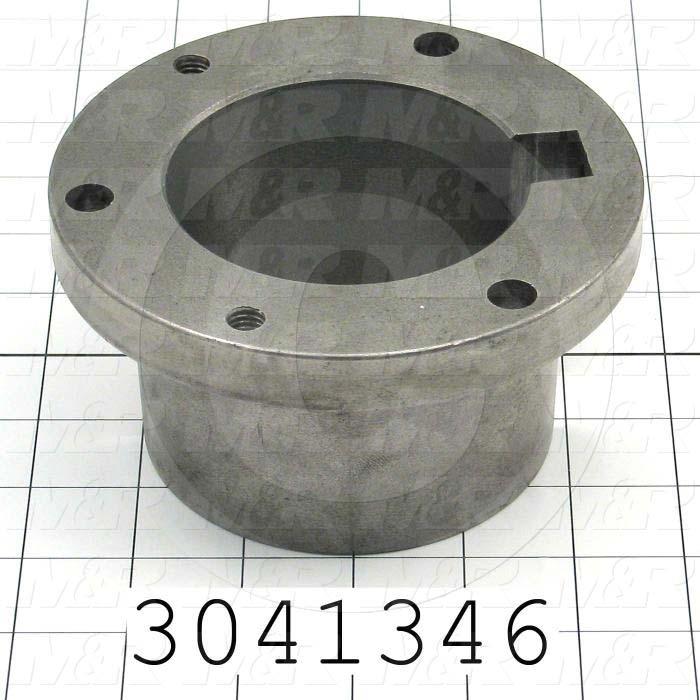 Bushings, Split Taper R-1 Type, 3.25" Bore Size, 7/8"x7/16" Keyseat, 5.380" Outside Diameter, 2.88" Height, Steel Material