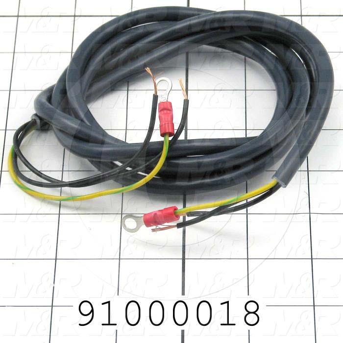 Cable Assembly, Power Cable, 64", 3 Conductors, 20AWG, PWC, MAIN BOARD