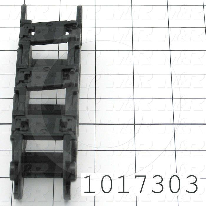 Cable Carriers & Accessories, Energy Chain, 1.61" Width, Bending Radius 2.17", Snap-Open Along Inner Radius, Plastic Material