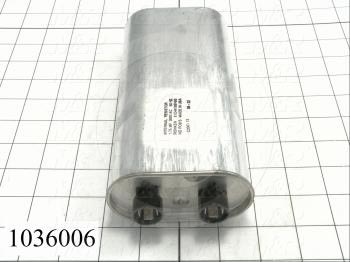 Capacitor, 1.75MFD, 3000VAC, 4-blade Quick-connect Insulated Terminals, with Internal Resistor