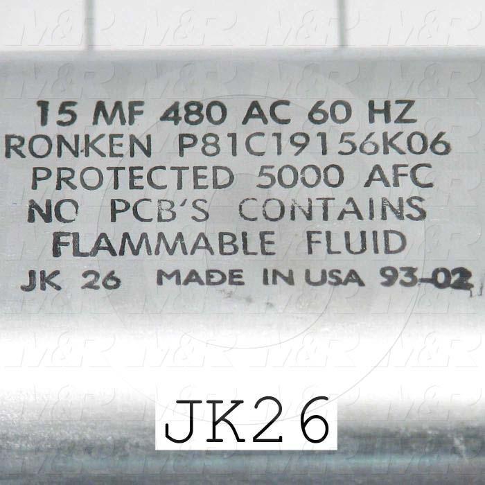 Capacitor, 15MFD, 480VAC