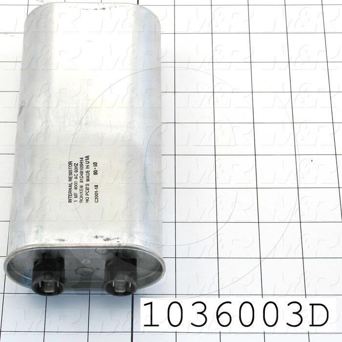 Capacitor, 1MFD, 4000VAC, 4-blade Quick-connect Insulated Terminals, with Internal Resistor