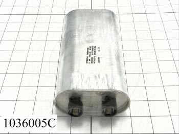 Capacitor, 6MFD, 1600VAC, 4-blade Quick-connect Insulated Terminals, with Internal Resistor