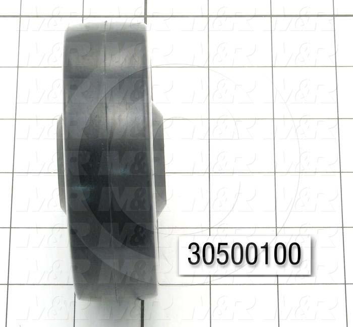 Casters and Wheels, Axle Mounting, 4.00 in. Wheel Diameter, 1.25" Wheel Width, Rubber Wheel Material