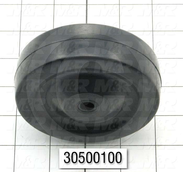 Casters and Wheels, Axle Mounting, 4.00 in. Wheel Diameter, 1.25" Wheel Width, Rubber Wheel Material