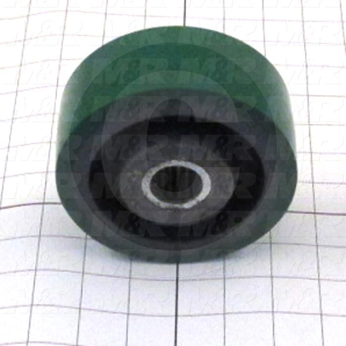 Casters and Wheels, Axle Mounting, 5.00 in. Wheel Diameter, 2.00" Wheel Width, 1.00" Roller Bearing, Polyurethane Wheel Material