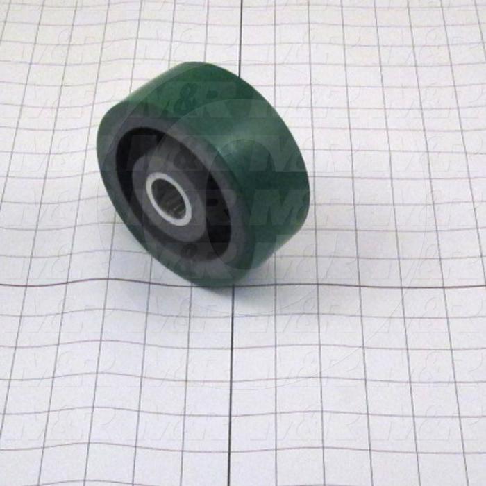 Casters and Wheels, Axle Mounting, 5.00 in. Wheel Diameter, 2.00" Wheel Width, 1.00" Roller Bearing, Polyurethane Wheel Material