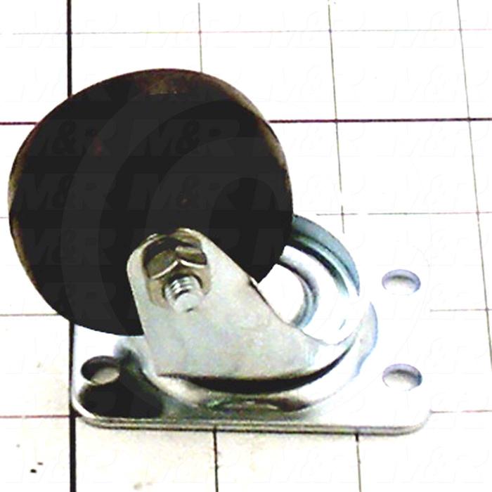 Casters and Wheels, No Locking Swivel Type, Plate Mounting, 2" Wheel Diameter, Rubber Wheel Material