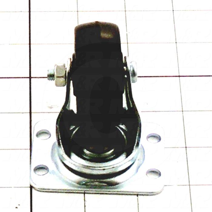 Casters and Wheels, No Locking Swivel Type, Plate Mounting, 2" Wheel Diameter, Rubber Wheel Material