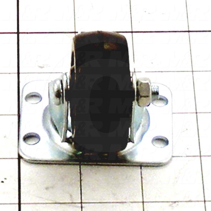 Casters and Wheels, No Locking Swivel Type, Plate Mounting, 2" Wheel Diameter, Rubber Wheel Material