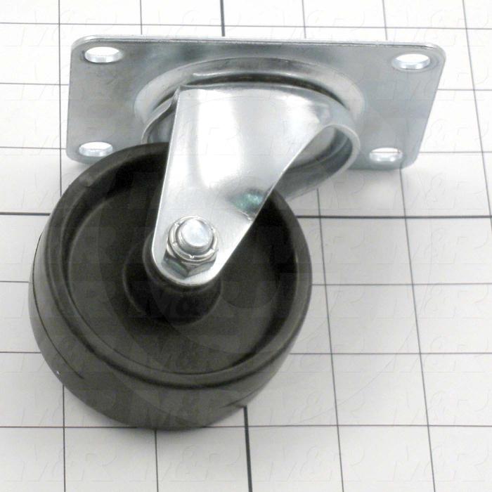 3037010 Casters and Wheels, No Locking Swivel Type, Plate Mounting