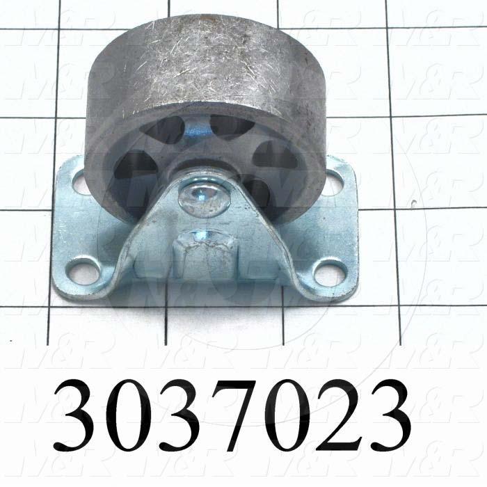 Casters and Wheels, Rigid Type, Plate Mounting, 2" Wheel Diameter, Metal Wheel Material