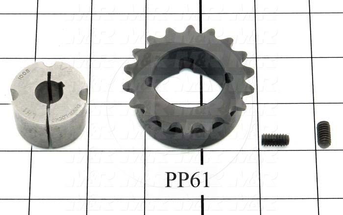 Chain Sprocket, ANSI 35, 0.50" Bore Size, 18 Teeth, 2.350" Outside Diameter, Steel Material